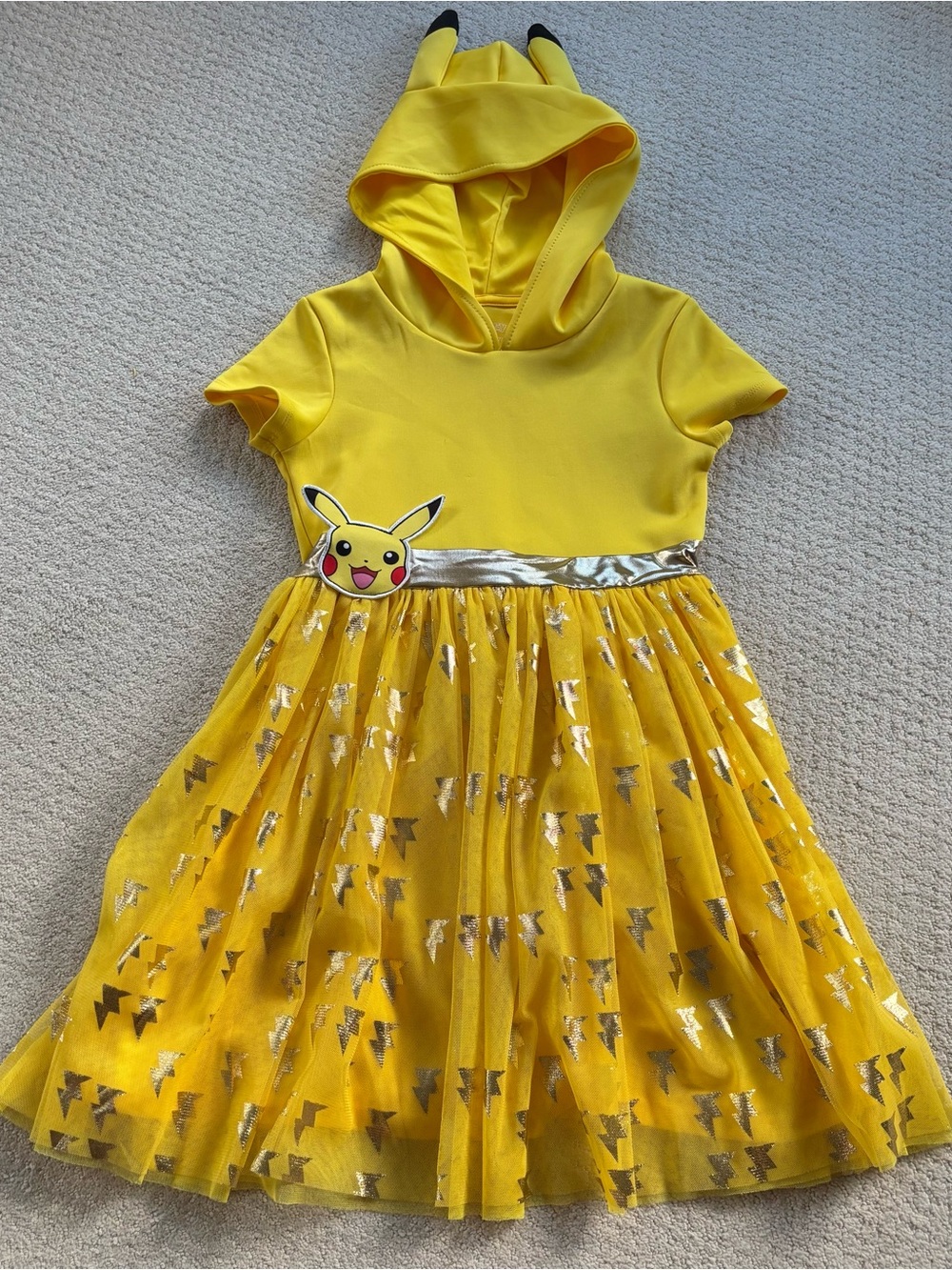 Pokémon Yellow Pikachu-Inspired Girls' Hooded tulle Costume Dress